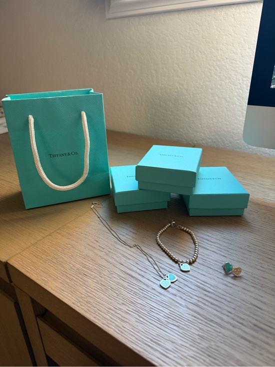 Tiffany & Co. Jewelry - Tiffany & Co. Tiffany Blue with Diamond Heart Necklace, Bracelet, and Earrings
